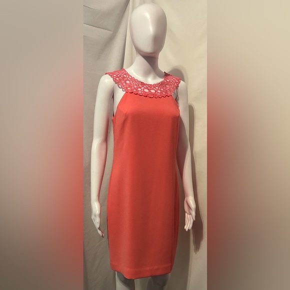 Trina Turk Dresses & Skirts - Trina Turk 0 Coral Pink Embroidered Sheath Cocktail Party Dress Elegant Boho